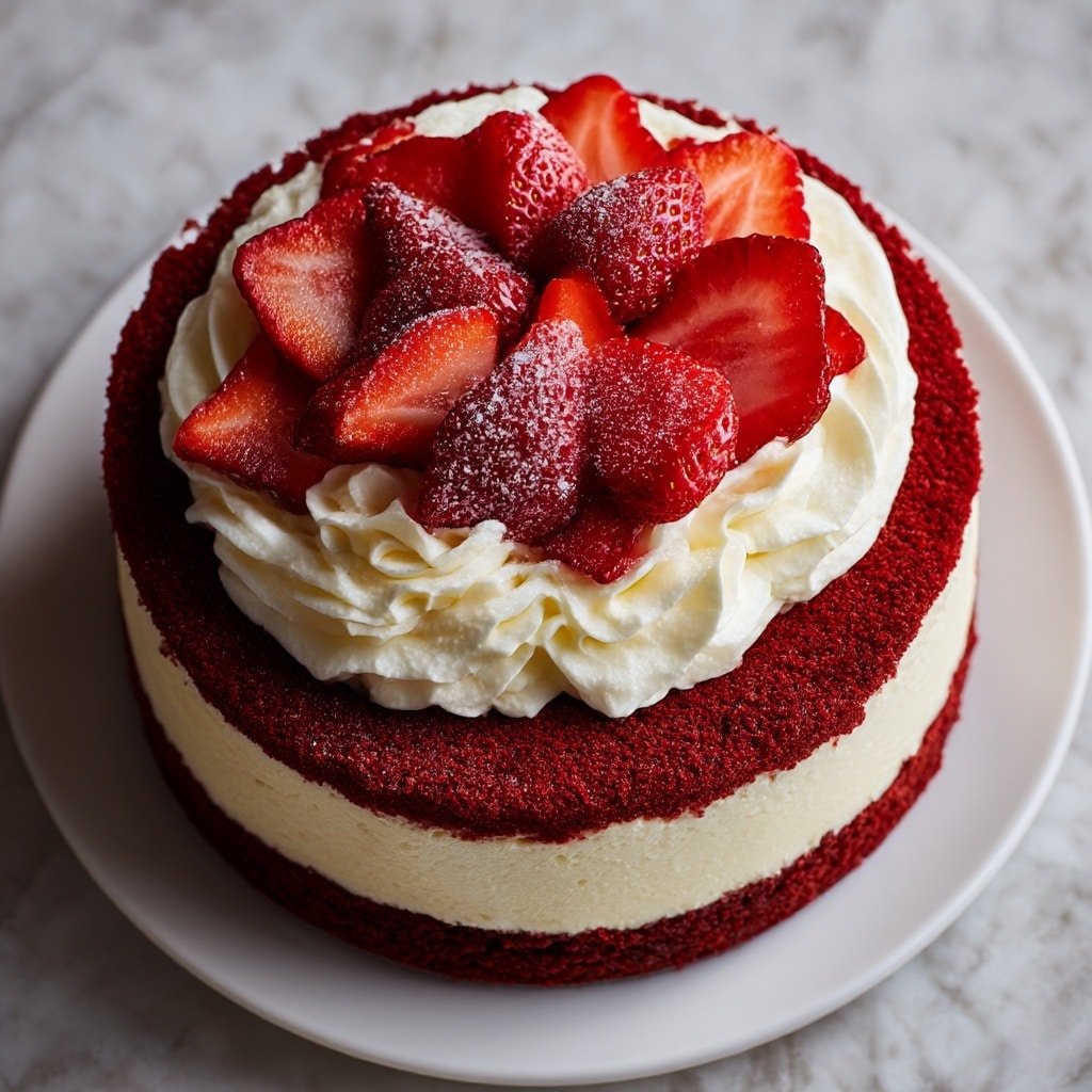 Red Velvet Strawberry Cheesecake Recipe - Recipe Image