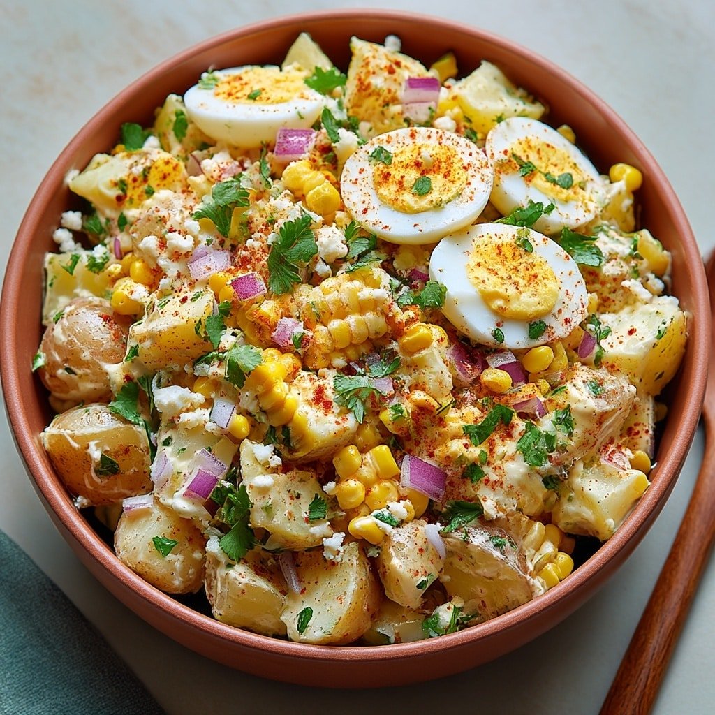 Mexican Corn Potato Salad with Cotija and Cholula Hot Sauce Recipe - Recipe Image