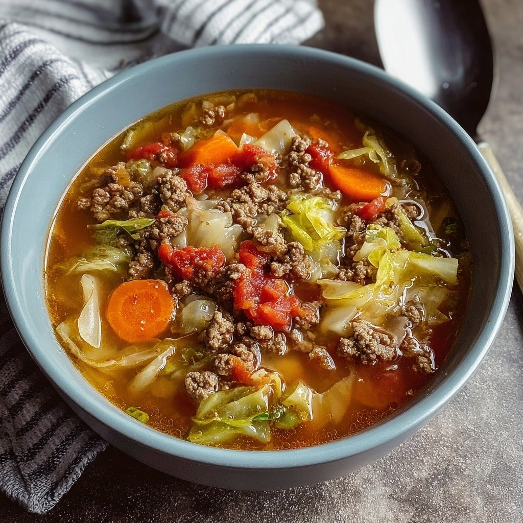 Healthy Cabbage Ground Beef Soup Recipe - Recipe Image