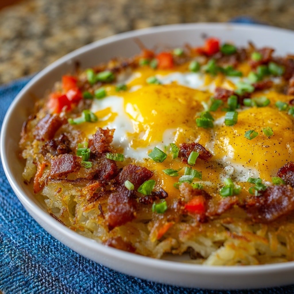 Hash Brown Breakfast Bowls with Eggs, Cheddar, and Veggies Recipe - Recipe Image
