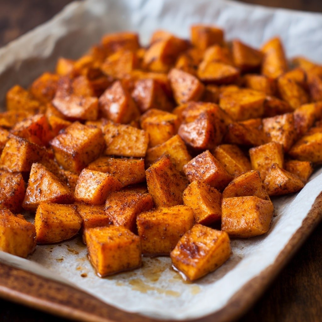 Caramelized Roasted Sweet Potatoes with Cinnamon and Brown Sugar Recipe - Recipe Image