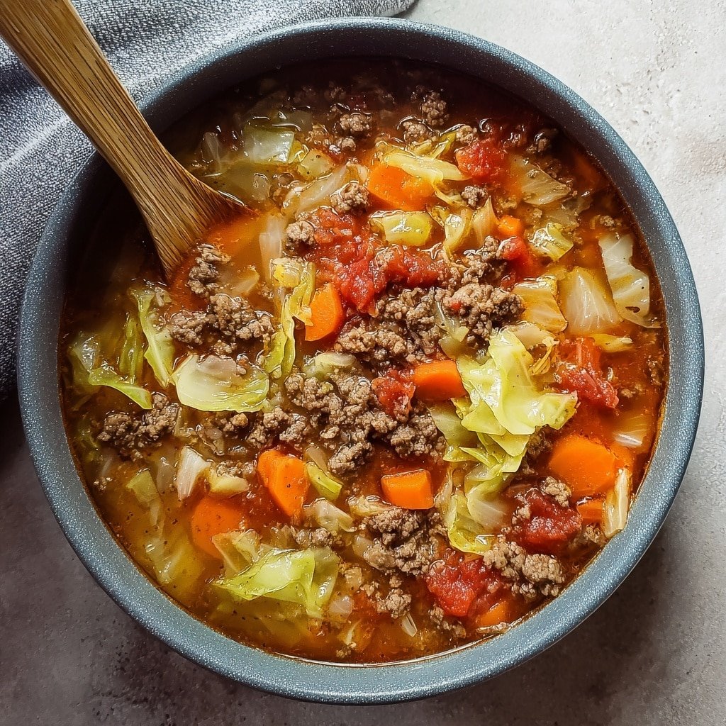 Healthy Cabbage Ground Beef Soup Recipe - Recipe Image
